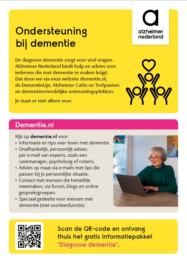 Flyer Ondersteuning bij dementie